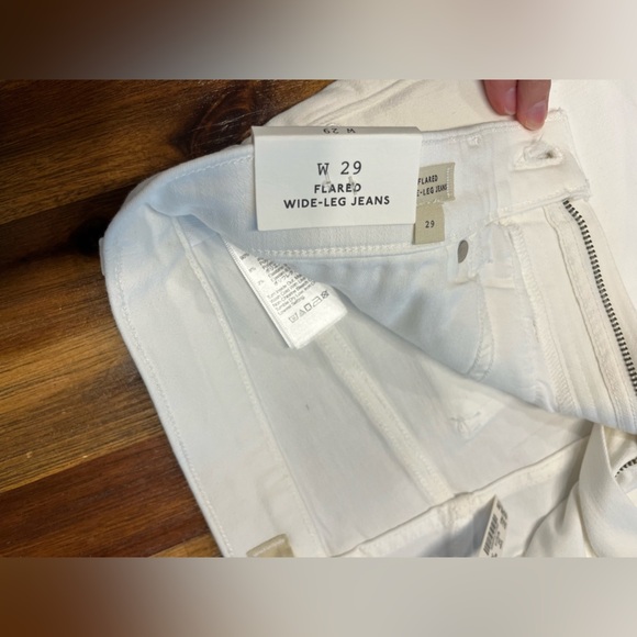 Madewell Flared Wide-Leg Crop Jeans Women's Size 29 in Pure White raw hem NEW - Picture 13 of 15
